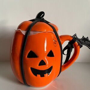 Rae Dunn Mug Beware Pumpkin Jack O Lantern Artisan Collect Halloween Coffee NWT